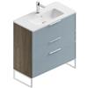 Leroy Merlin Mobile bagno da terra con lavabo L 80 x H 93 x P 39 cm cotto/cielo in mdf 3 cassetti per vasca centrale Quadra