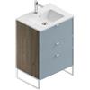 Leroy Merlin Mobile bagno da terra con lavabo L 60 x H 93 x P 46 cm cotto/cielo in mdf 3 cassetti per vasca centrale Quadra