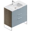 Leroy Merlin Mobile bagno da terra con lavabo L 80 x H 93 x P 46 cm cotto/cielo in mdf 3 cassetti per vasca centrale Quadra