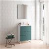 Leroy Merlin Mobile bagno da terra con lavabo L 60 x H 93 x P 39 cm bianco/mirto in mdf 3 cassetti per vasca centrale Quadra