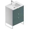 Leroy Merlin Mobile bagno da terra con lavabo L 60 x H 93 x P 46 cm bianco/mirto in mdf 3 cassetti per vasca centrale Quadra