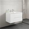 Leroy Merlin Mobile bagno sospeso con lavabo Pull L 120 x H 56 x P 46 cm bianco in mdf 1 anta 2 cassetti per vasca a destra
