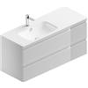 Leroy Merlin Mobile bagno sospeso con lavabo Pull L 120 x H 56 x P 46 cm bianco opaco in mdf 4 cassetti per doppia vasca