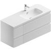 Leroy Merlin Mobile bagno sospeso con lavabo L 120 x H 56 x P 46 cm bianco opaco in mdf 4 cassetti per doppia vasca Pull