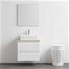 Leroy Merlin Mobile da bagno sospeso Pull con top L 60 x H 56 x P 46 cm bianco e rovere naturale, 2 cassetti, lavabo non incluso