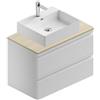 Leroy Merlin Mobile da bagno sospeso Pull con top L 80 x H 56 x P 46 cm bianco le rovere laccato opaco, 2 cassetti, lavabo non incluso