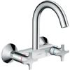 Hansgrohe Rubinetto da cucina fisso a parete a collo di cigno Logis M32 argento cromato lucido HANSGROHE