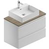Leroy Merlin Mobile da bagno sospeso Pull con top L 80 x H 56 x P 46 cm bianco e rovere cotto laccato, 2 cassetti, lavabo non incluso