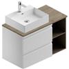 Leroy Merlin Mobile da bagno sospeso Pull L 90 x H 56 x P 46 cm bianco e rovere cotto, 2 vani a giorno a sinistra, lavabo non incluso, piedini non inclusi