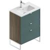 Leroy Merlin Mobile bagno da terra con lavabo L 60 x H 93 x P 39 cm cotto/mirto in mdf 3 cassetti per vasca centrale Quadra