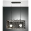 LA MIA LUCE Lampadario Neoclassico Glicine nero paralume nero 2x E27 LA MIA LUCE