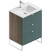 Leroy Merlin Mobile bagno da terra con lavabo L 60 x H 93 x P 46 cm cotto/mirto in mdf 3 cassetti per vasca centrale Quadra