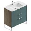 Leroy Merlin Mobile bagno da terra con lavabo L 80 x H 93 x P 46 cm cotto/mirto in mdf 3 cassetti per vasca centrale Quadra