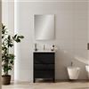 Leroy Merlin Mobile bagno sospeso con lavabo Pull L 60 x H 56 x P 39.5 cm grafite in mdf 3 cassetti per vasca centrale , piedini non inclusi