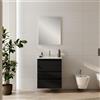 Leroy Merlin Mobile bagno sospeso con lavabo L 60 x H 56 x P 46 cm grafite in mdf 3 cassetti per vasca centrale Pull, piedini non inclusi
