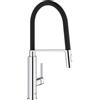 Grohe Rubinetto da cucina con doccetta a collo di cigno Feel argento nero cromato lucido GROHE