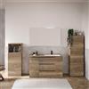 Leroy Merlin Mobile bagno da terra con lavabo L 120 x H 92 x P 51 cm rovere sable, 1 anta 3 cassetti per vasca a destra Solid