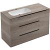 Leroy Merlin Mobile bagno da terra con lavabo L 120 x H 92 x P 51 cm rovere sable, 1 anta 3 cassetti per vasca a sinistra Solid