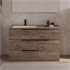 Leroy Merlin Mobile bagno da terra con lavabo L 120 x H 92 x P 51 cm rovere sable, 1 anta 4 cassetti per vasca a sinistra Solid
