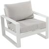 NATERIAL Poltrona da giardino con cuscino grigio / argento e braccioli Las Vegas NATERIAL da 2 posti, struttura in alluminio seduta in polipropilene bianco, L 91 x H 76.5 x P 91 cm, set da 2 pezzi