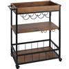 Wenko Carrello da cucina Rustico in mdf nero L 80 x H 89.5 x P 40 cm, con ruote