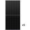 LONGI Pack 5 pannelli solari monocristallino bifacciali silver frame himo 615W