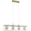 EGLO Lampadario Glamour Vallaspra oro paralume bianco 4x E14 Ø0cm EGLO