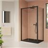 NOVELLINI Pannello laterale per box doccia L 77 x H 200cm, Sp. 27 mm vetro vetro senza finitura / trasparente profilo in alluminio nero