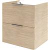 SENSEA Mobile da bagno sospeso sotto lavabo L 60 x H 64 x P 48 cm rovere naturale, 2 cassetti 2 ante Neo, Maniglie acquistabili separatamente