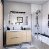 SENSEA Mobile da bagno sospeso sotto lavabo L 140 x H 25 x P 35 cm bianco laccato, 1 cassetto Neo, Maniglie acquistabili separatamente