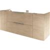 SENSEA Mobile da bagno sospeso sotto lavabo L 85 x H 85 x P 51 cm bianco laccato, 2 cassetti 1 anta con cassetto Neo, Maniglie acquistabili separatamente