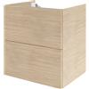 SENSEA Mobile da bagno sospeso sotto lavabo L 60 x H 64 x P 48 cm rovere naturale, 2 cassetti Apertura push pull, Neo, Maniglie acquistabili separatamente