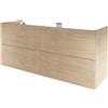 SENSEA Mobile da bagno sospeso sotto lavabo L 150 x H 64 x P 48 cm rovere naturale, 2 cassetti 1 anta con cassetto Neo, Maniglie acquistabili separatamente