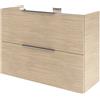 SENSEA Mobile da bagno sospeso sotto lavabo L 70 x H 50.2 x P 50.8 cm bianco opaco, 2 cassetti Neo, Maniglie acquistabili separatamente