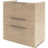 SENSEA Mobile da bagno a terra L 75 x H 84 x P 48 cm rovere naturale, 3 cassetti SENSEA Neo Line, Maniglie acquistabili separatamente