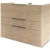 SENSEA Mobile da bagno a terra L 105 x H 84 x P 48 cm rovere naturale, 3 cassetti SENSEA Neo Line, Maniglie acquistabili separatamente