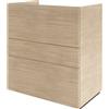 SENSEA Mobile da bagno a terra L 75 x H 84 x P 48 cm rovere naturale, 3 cassetti Apertura push-pull SENSEA Neo Line, Maniglie acquistabili separatamente