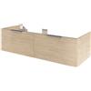 SENSEA Mobile da bagno sospeso sotto lavabo L 120 x H 32 x P 48 cm bianco laccato, 1 cassetto Neo, Maniglie acquistabili separatamente