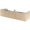 SENSEA Mobile da bagno sospeso sotto lavabo L 135 x H 85 x P 51 cm bianco, 2 cassetti 1 anta con cassetto Neo, Maniglie acquistabili separatamente