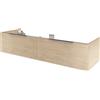 SENSEA Mobile da bagno sospeso sotto lavabo L 150 x H 32 x P 48 cm rovere naturale, 2 cassetti Neo, Maniglie acquistabili separatamente