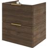 SENSEA Mobile da bagno sospeso sotto lavabo L 60 x H 64 x P 48 cm noce, 2 cassetti Neo, Maniglie acquistabili separatamente