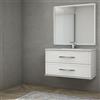 BADEN HAUS Mobile da bagno sospeso sotto lavabo L 100 x H 55 x P 46 cm bianco laccato opaco, 2 cassetti BADEN HAUS Tiffany