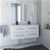 BADEN HAUS Mobile da bagno sospeso sotto lavabo L 120 x H 55 x P 46 cm bianco laccato opaco, 4 cassetti BADEN HAUS Tiffany