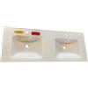 PELIPAL Lavabo a incasso rettangolare doppia vasca L 121 x H 1.5 x P 46 cm in vetro bianco lucido