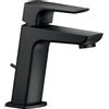NOBILI Rubinetto per lavabo a canna bassa getto laminare cristallino Acquaviva nero verniciato a polvere opaco NOBILI H 15.2 cm