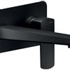 NOBILI Rubinetto per lavabo ad incasso getto laminare cristallino Acquaviva nero verniciato a polvere opaco NOBILI H 90 cm