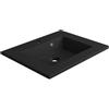 SENSEA Lavabo a incasso rettangolare vasca centrale Neo L 61 x H 11.2 x P 48.5 cm in composito minerale di resina gelificata nero opaco