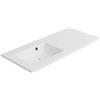 SENSEA Lavabo a incasso rettangolare vasca a sinistra Neo L 106 x H 11.2 x P 48.5 cm in composito minerale di resina gelificata bianco lucido