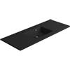 SENSEA Lavabo a incasso rettangolare doppia vasca Neo L 121 x H 11.2 x P 48.5 cm in composito minerale di resina gelificata nero opaco
