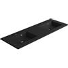 SENSEA Lavabo a incasso rettangolare doppia vasca Neo L 136 x H 11.2 x P 48.5 cm in composito minerale di resina gelificata nero opaco